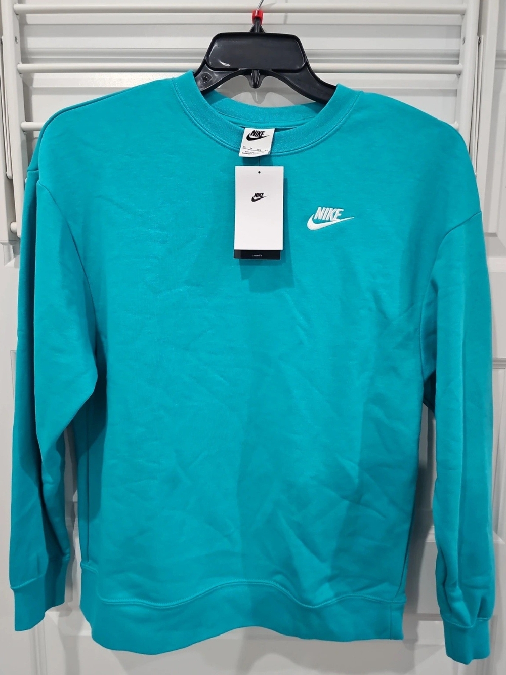 Nike Men’s Teal Crewneck Sweatshirt with White Logo